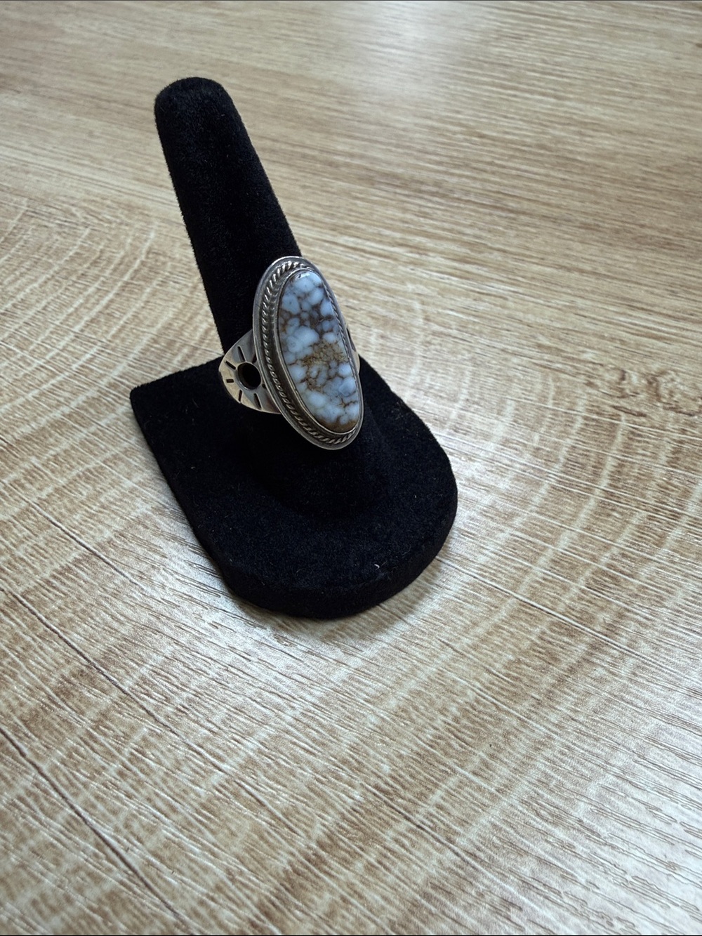 Frederick Chavez Wild Horse Turquoise Navajo Sterling Silver Ring size 7